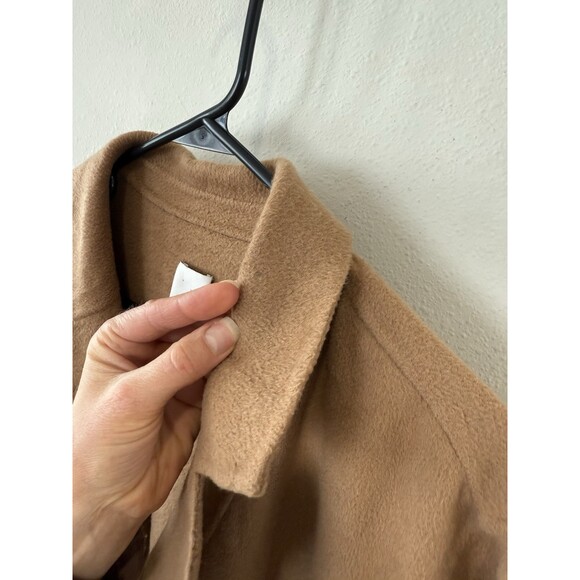 J Jill Womens Brown Beige Fitted Knee Length Coat Chic Button Front Fall Large L - Picture 3 of 6